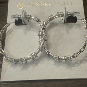 Kendra Scott Silver Textured Hoop Earrings